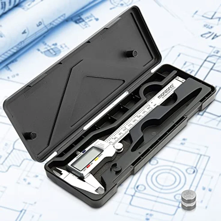 Monzana Messschieber Digital Edelstahl 150mm LCD Display Aufbewahrungsbox Ersatzbatterie Schieblehre Messlehre – Bild 5