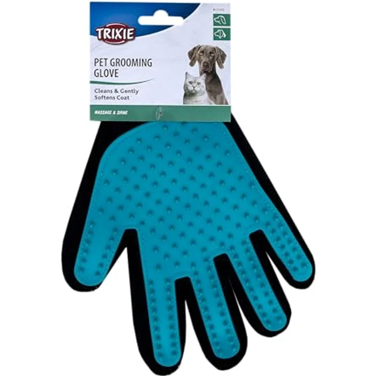 TRIXIE Fellbürste Fellpflege-Handschuh, massiert die Haut und fördert die Durchblutung, 16 x 24 cm, für alle Felltypen – Bild 4
