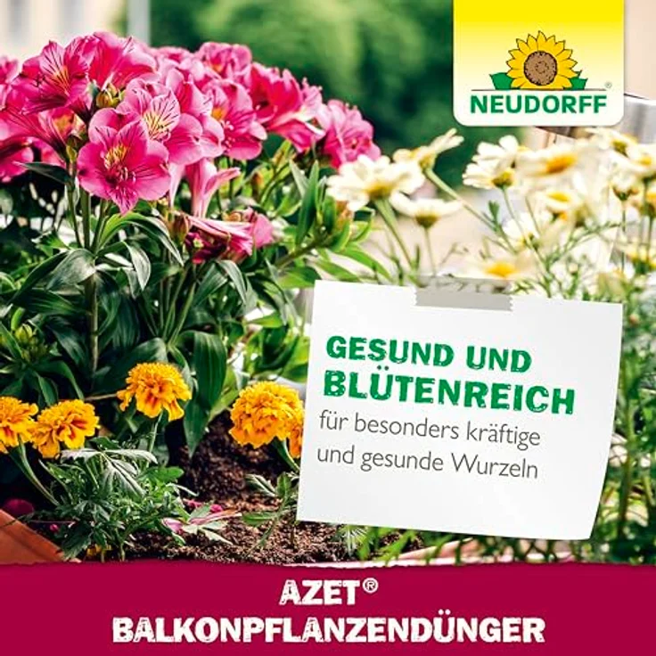 Neudorff Azet BalkonpflanzenDünger 1L, 100 % organischer und veganer Flüssigdünger für üppige Balkonkästen und Kübel, mit praktischem Dosierbecher – Bild 7