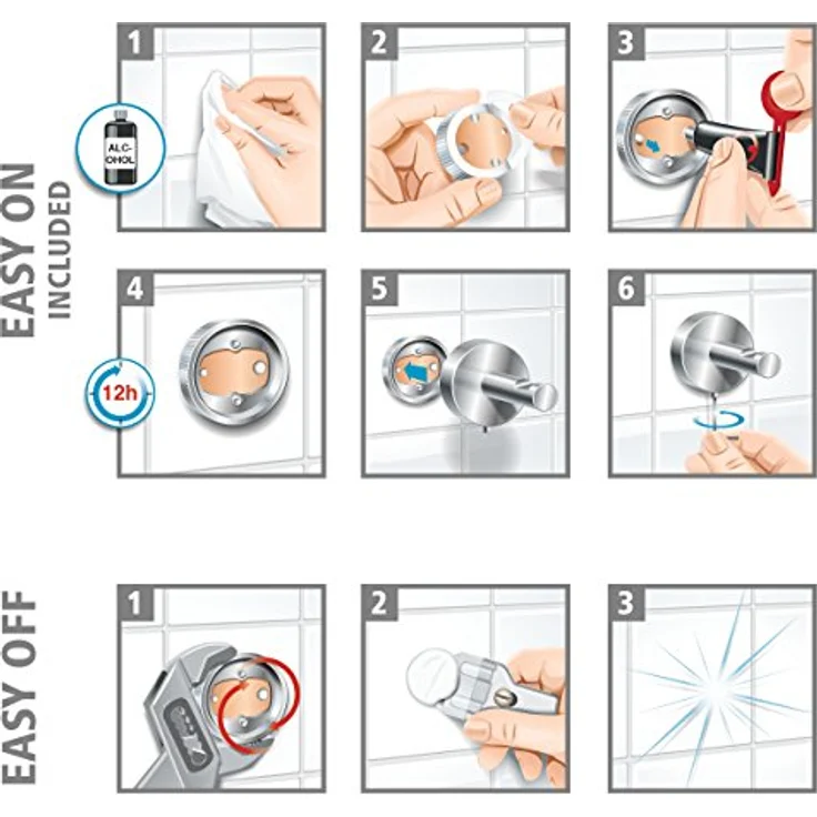 Tesa klaam Toilettenpapierhalter (selbstklebend, inkl. Befestigungsset, rostfrei, 95mm x 142mm x 47mm) – Bild 9