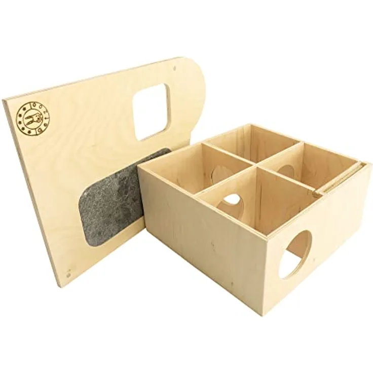 Getzoo Wohnhaus Nido mit Schieferdach 25x25 cm | Geeignet für Zwerghamster & Goldhamster | Geräumig & Komfortabel | Natürliche Krallenpflege | Einfache Nestkontrolle | Artgerechtes Vierkammer-Design