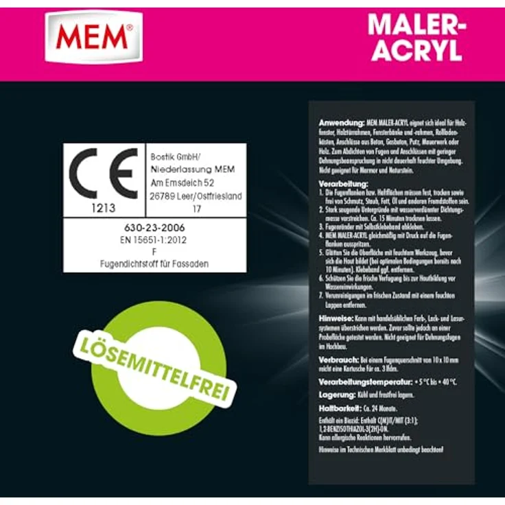 MEM Maler-Acryl weiß, 300 ml – Bild 5