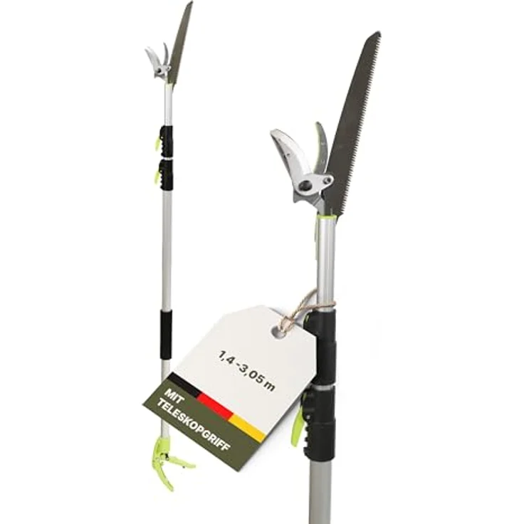 NovaTerra Astschere 2in1 mit Teleskopgriff, Höhenverstellbar von 1,4 bis 3,05 m, ergonomisches Design, präzise Schneidekraft – Bild 1