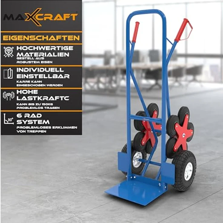 MAXCRAFT Treppenkarre bis 200 kg - 12 Räder, belastbar und langlebig – Bild 6