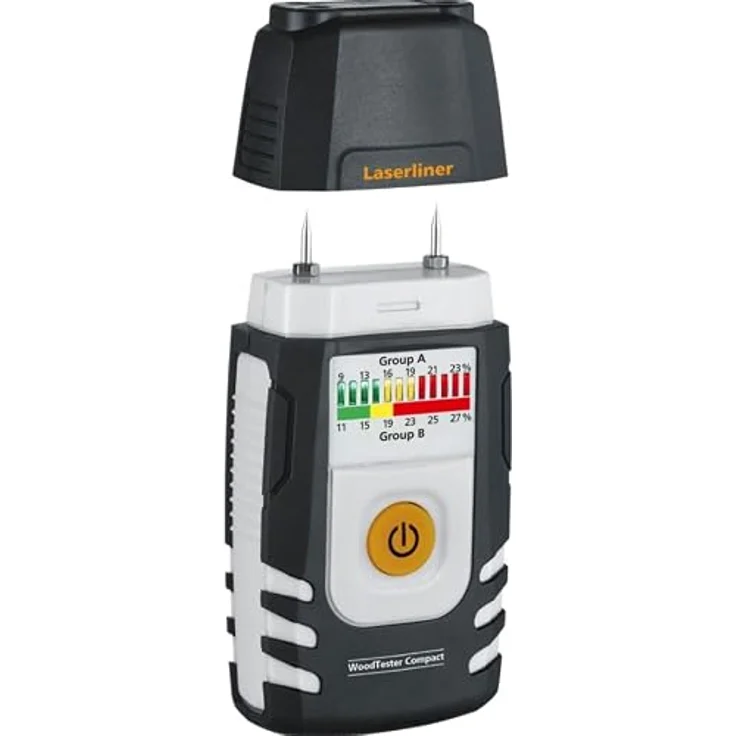 LASERLINER WoodTester Compact Holzfeuchtemessgerät - Dual-Skala, Batteriestatusanzeige, ergonomisches Gehäuse – Bild 2