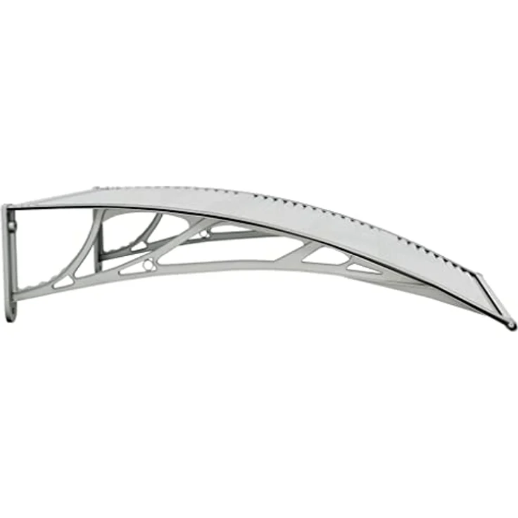 vidaXL Markise Türvordach Grau und Transparent 100x75 cm Polycarbonat (1-St) - Wetterfestes Vordach aus langlebigem Polycarbonat - Preisvergleich – Bild 5