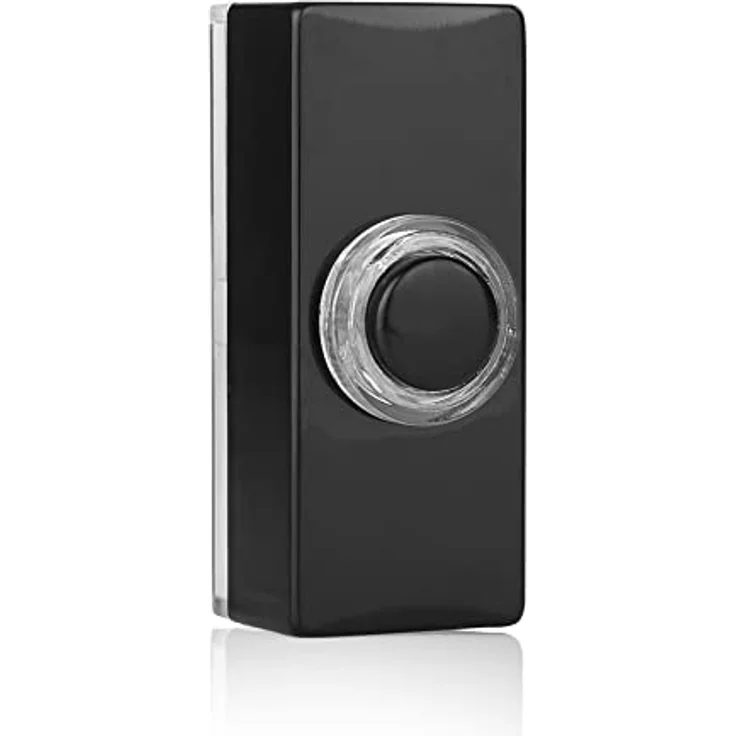 Byron DBW-22012, beleuchteter Klingelknopf für kabelgebundene Türklingelsysteme, Schwarz – Bild 1