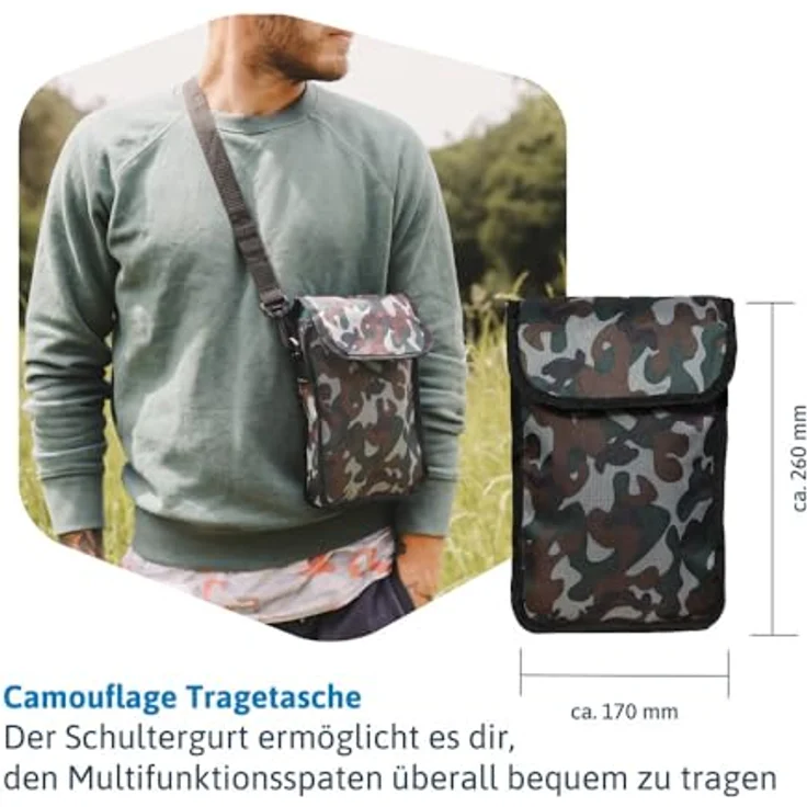 Dönges Multifunktionaler Klappspaten All-in-One, in Camouflage Tasche – Bild 7