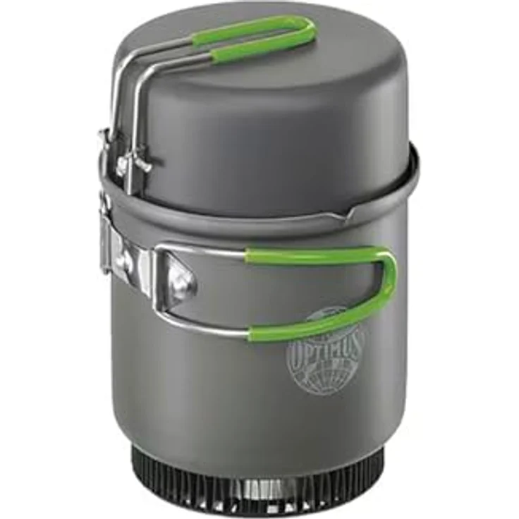 Optimus Elektra Kochsystem Black Edition, Gaskocher mit 3000 W Leistung, leicht und kompakt, komplett mit Crux Lite Kocher und Antihaft-Topf – Bild 1