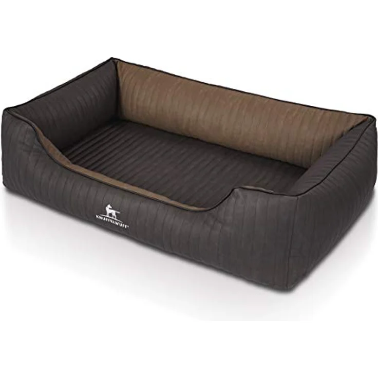 Knuffelwuff Orthopädisches Hundebett Outback aus Laser-gestepptem Kunstleder M-L 85 x 63cm Schwarz/Taupe - Abnehmbarer Bezug - leicht zu reinigen – Bild 5