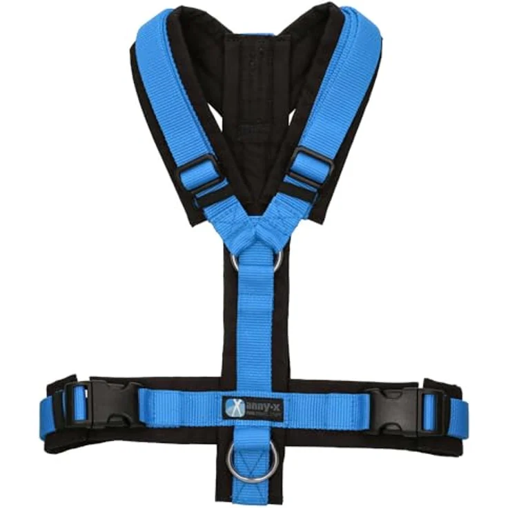 anny-x Brustgeschirr Fun schwarz blau- Grösse L, ergonomisch & rückenschonend, vollunterlegt – Bild 2