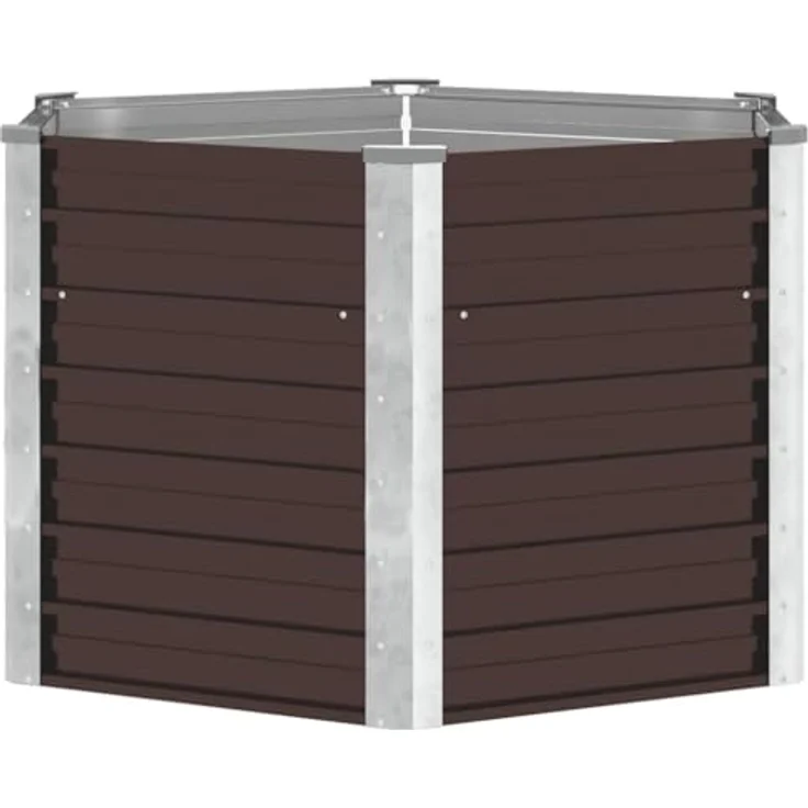 vidaXL Garten-Hochbeet Braun 129 x 129 x 77 cm Verzinkter Stahl – Bild 2