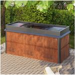 GFP Hochbeet PRIMEYARD 150 x 85 x 77 cm Nele, Rost-Optik, inkl. Frühbeetaufsatz und Schneckenschutz, Cortenstahl