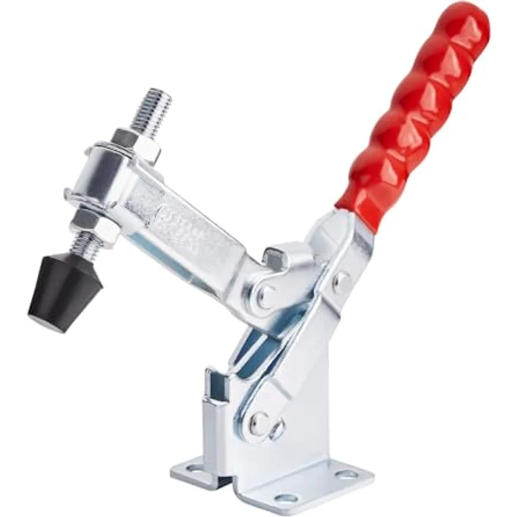 SO-TECH Kniehebelspanner Kniehebelklemme, Haltekraft bis 340 kg, verzinkt, 4 Stück, rot – Bild 1
