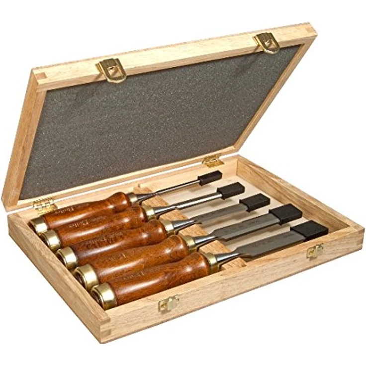 Stanley Bailey Stechbeitel Set 5-teilig (6/10/15/20/25 mm Beitelbreite, gehärteter Stahl, Kunststoffkappe) 2-16-217 – Bild 3