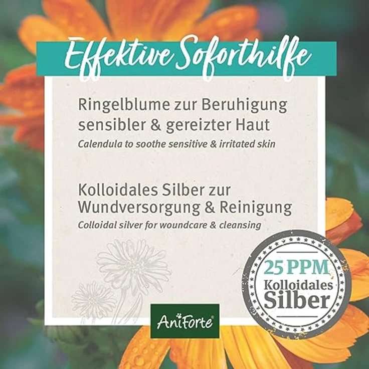 AniForte Ohrentropfen mit kolloidalem Silber 25ppm & Ringelblume 50ml | Für Hunde, Katzen & Kleintiere I Bei Ohrentzündungen, Juckreiz I Ohrenpflege, Ohrenhygiene, Gesunde Ohren – Bild 3