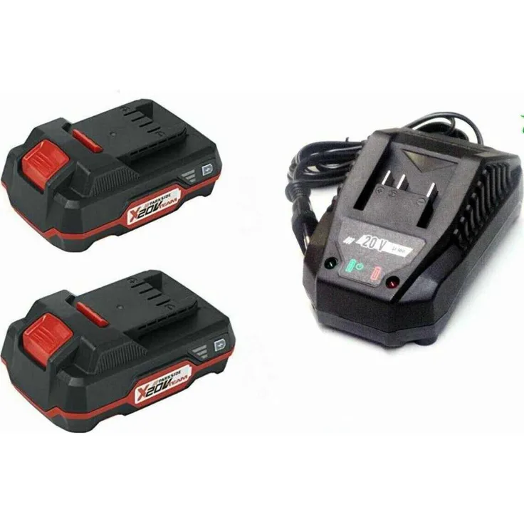 PARKSIDE® Starterset  Parkside 2 x  Akku 20 V  2.0 Ah  PAP 20 und Ladegerät mit Lithium-Ionen-Akku und 3-stufiger Zustandsanzeige