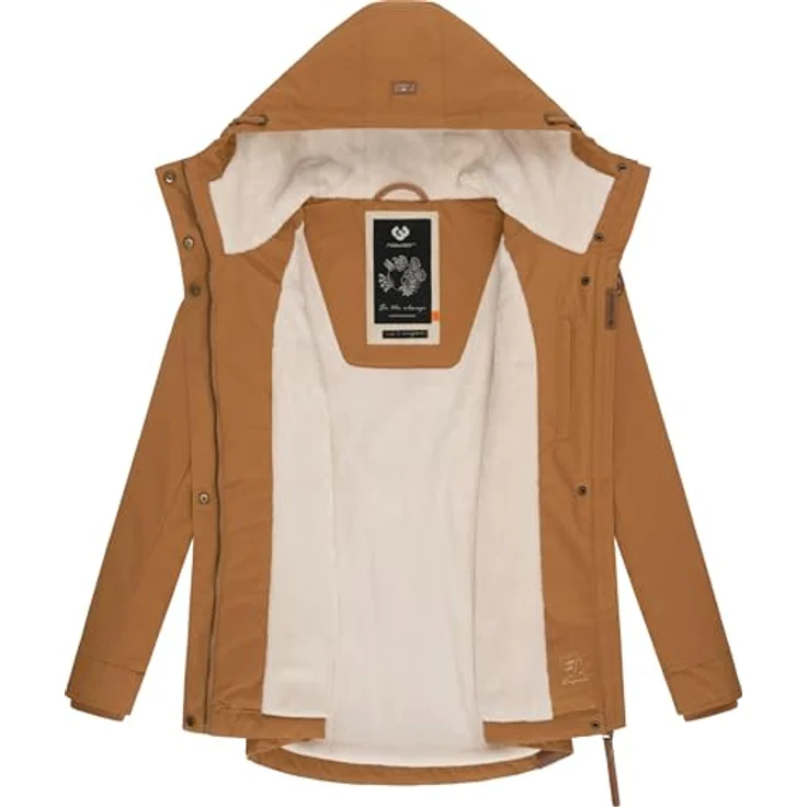 Ragwear Winterjacke Monade Damen Winterparka mit Kapuze und m. Fleece gefüttert, taillierter Schnitt, wasserabweisend (Schwarz) – Bild 6