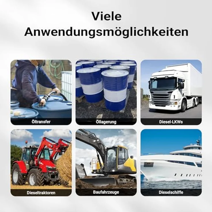 WilTec - Dieselpumpe Heizölpumpe selbstansaugend 230V 550W 60l-min Digitalzählwerk Zapfpistole Schläuche – Bild 5