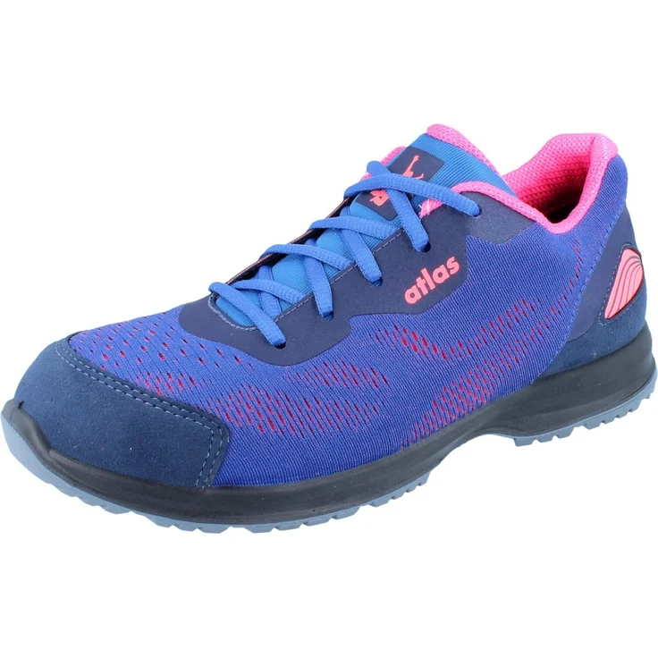 ATLAS Sicherheitsschuh GX 100 Women´s Fit, Damenarbeitsschuh mit Mesh Obermaterial, blau/pink – Bild 1