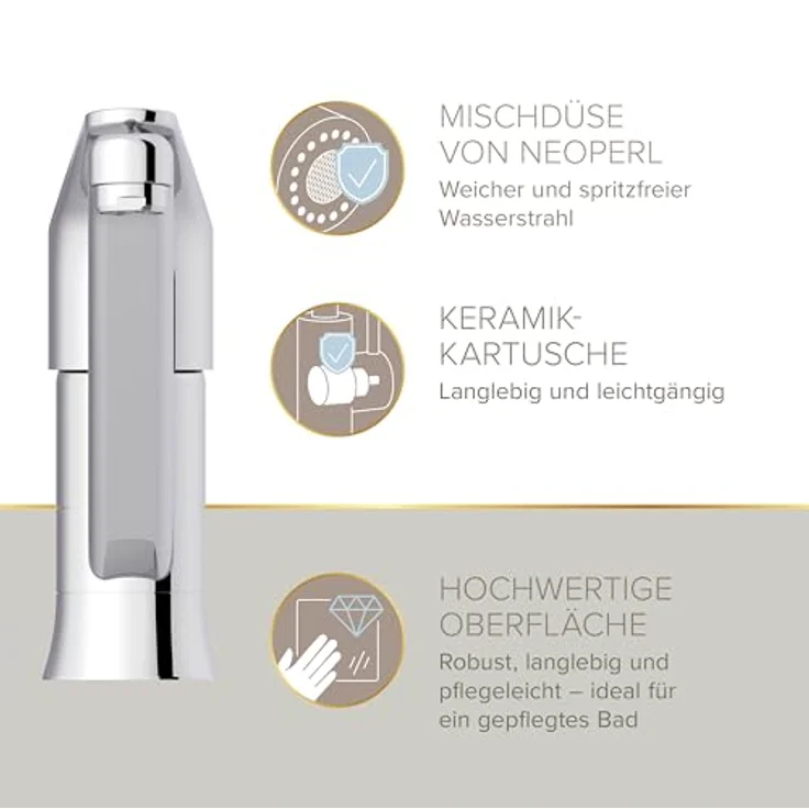 Lenz KELA Niederdruck Küchenarmatur für Boilerbetrieb, Chrom, schwenkbarer Auslauf, spritzfreie Markenmischdüse, langlebige keramische Markenkartusche – Bild 6