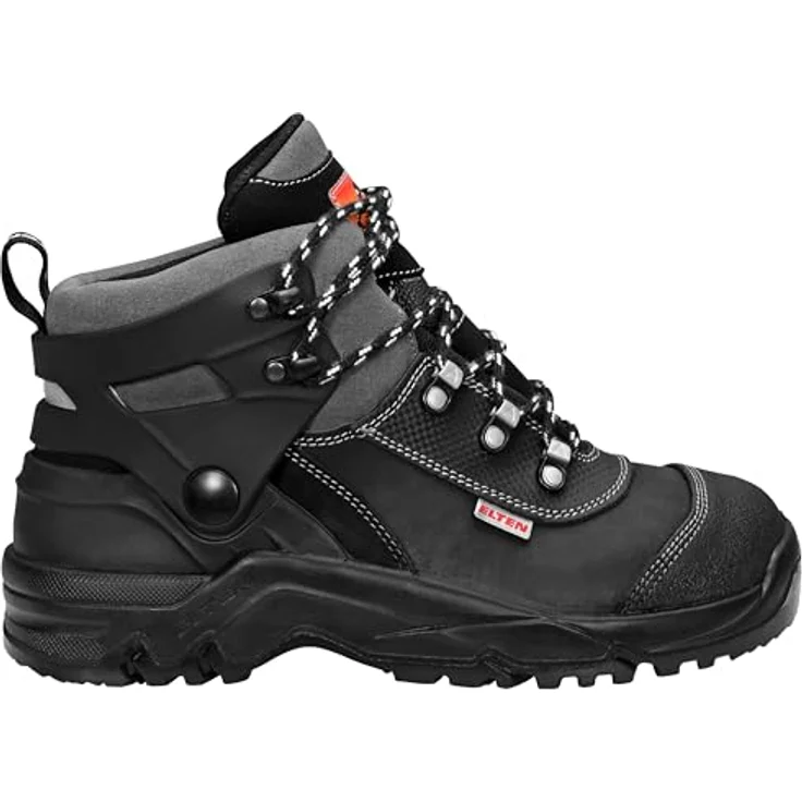 Elten DINO black S3 Sicherheitsschuhe, Rindleder/Nubukleder, Größe 44, Stahlkappe, antistatisch, atmungsaktiv – Bild 2