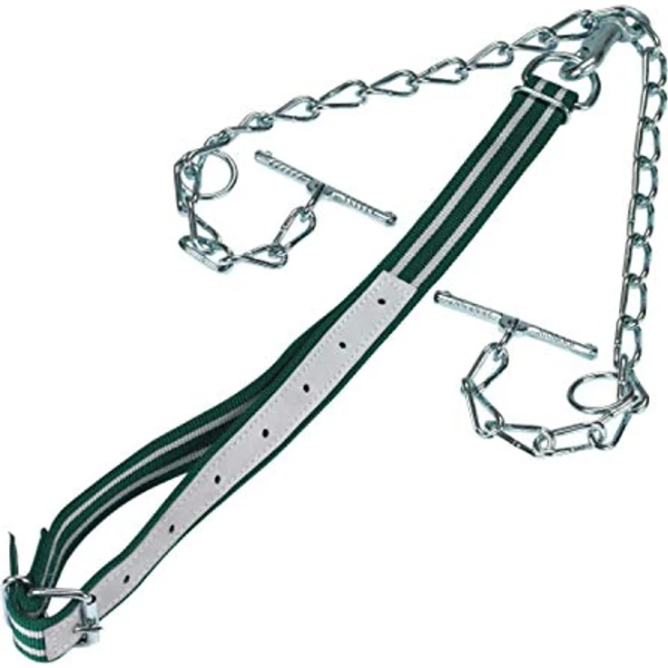 Rinderanb. kompl. m. Kette 6mm dopp., mit Karabiner