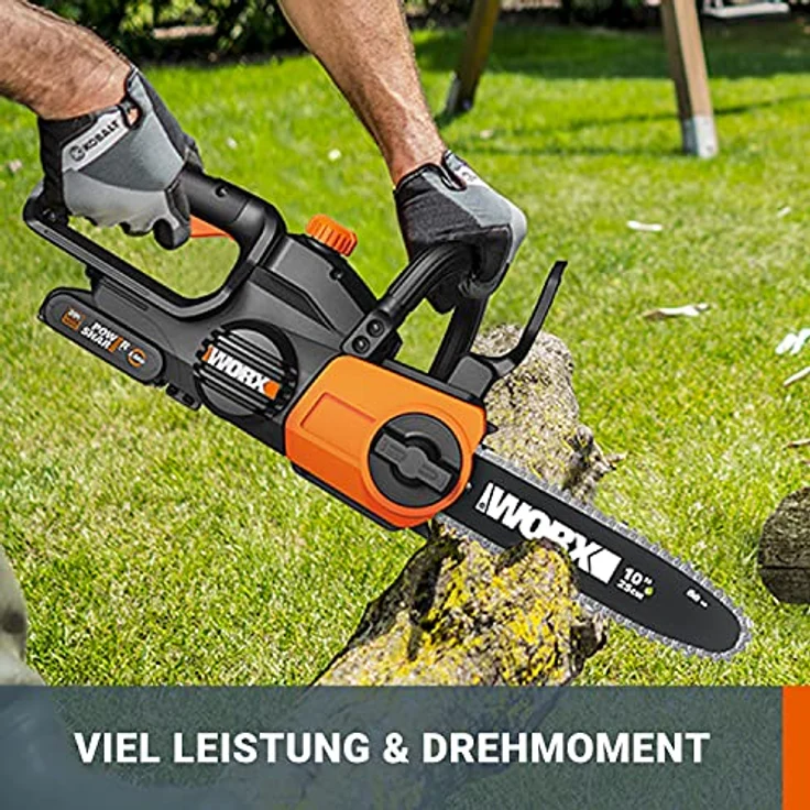 WORX WG322E.9 Akku Kettensäge 20V Praktische Holzsäge für Einsätze im Garten & Bauarbeiten - mit 25 cm Schnittlänge & automatischer Kettenspannung – Bild 4