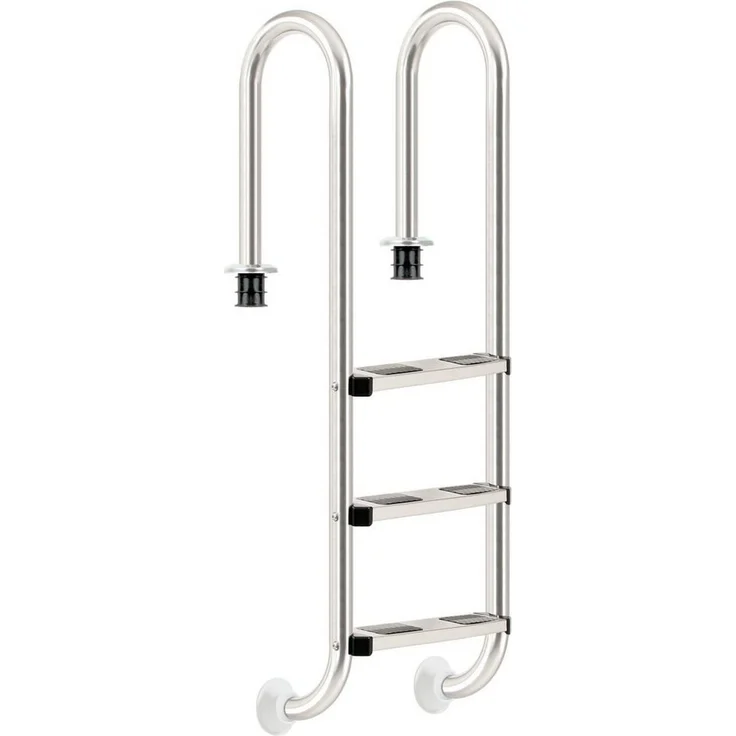 Zelsius Poolleiter Edelstahl Poolleiter mit 3 Stufen, 50,2 x 36,5 x 158 cm, Silber, V2A Edelstahl, Rutschsicherung – Bild 1