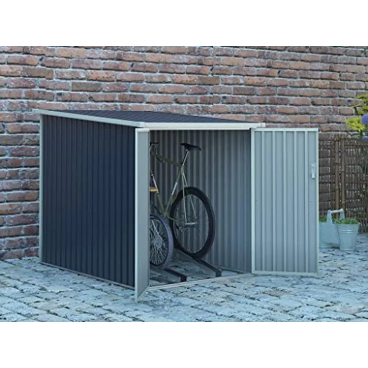 Vente-unique Fahrradunterstand Fahrradschuppen - Stahl - 2,81 m² - Niki, Gartenhaus Metall Anthrazitgrau