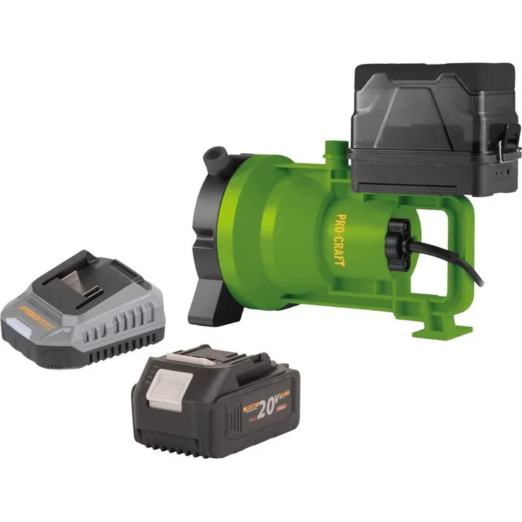 PRO CRAFT CPN21bb Akku Tauchpumpe, 20 V, 3200 l/h, inkl. 4,0 Ah Akku und Ladegerät