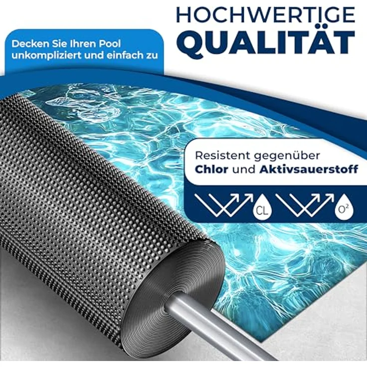 KESSER Pool Solarabdeckplane Rund Ø 244 cm Solarfolie Stärke 120 µm Solarabdeckung Solarplane zuschneidbar Poolsolarplane Solar Folie Poolheizung für Wassererwärmung Wärmeplane Schwarz, Ø 305 cm – Bild 4