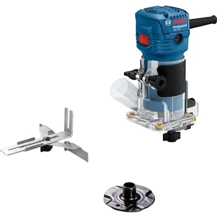 Bosch Kanten-Laminatfräse GLF 55-6, 550W Motor, 33.000 min⁻¹, transparentes Gehäuse, 1.4 kg