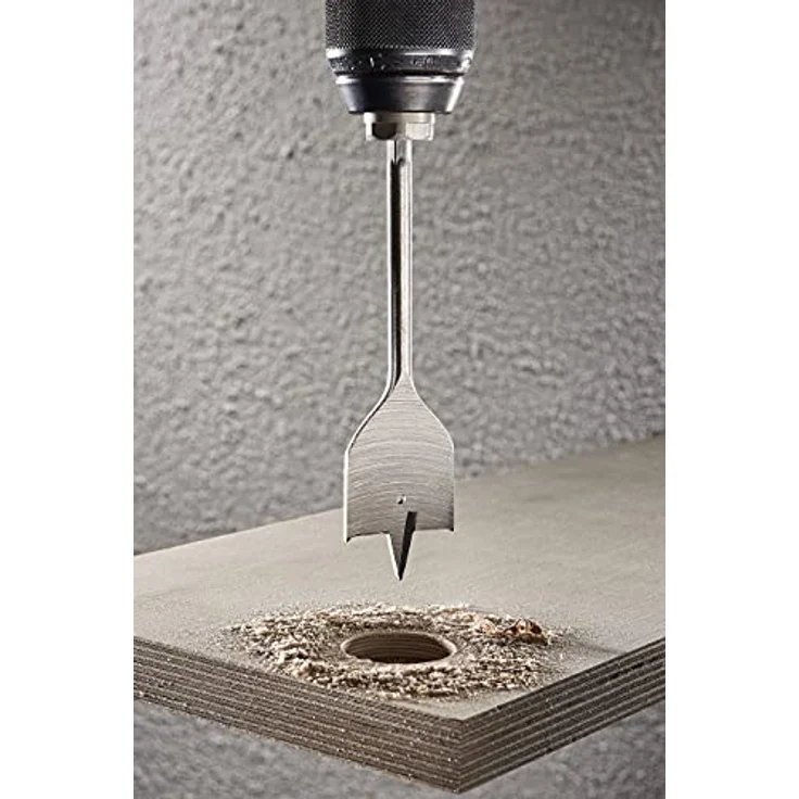 wolfcraft Flachfräsbohrer, Sechskant-Schaft, Ø 22 mm, aus gehärtetem Werkzeugstahl, flache Geometrie für einfache Anwendung, geschliffene Schneiden für schnellen Fräsfortschritt – Bild 3