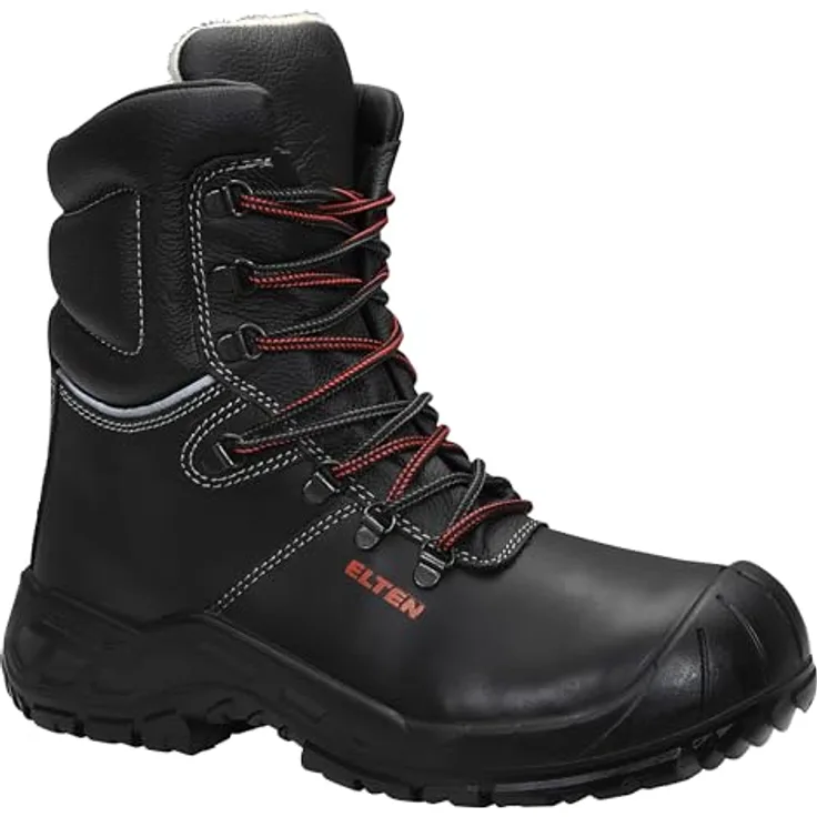 Elten Renzo S3 Winterstiefel, Sicherheitsschuhe mit Rindleder, Warmvlies Einlegesohle, metallfreiem Durchtrittschutz, Größe 48