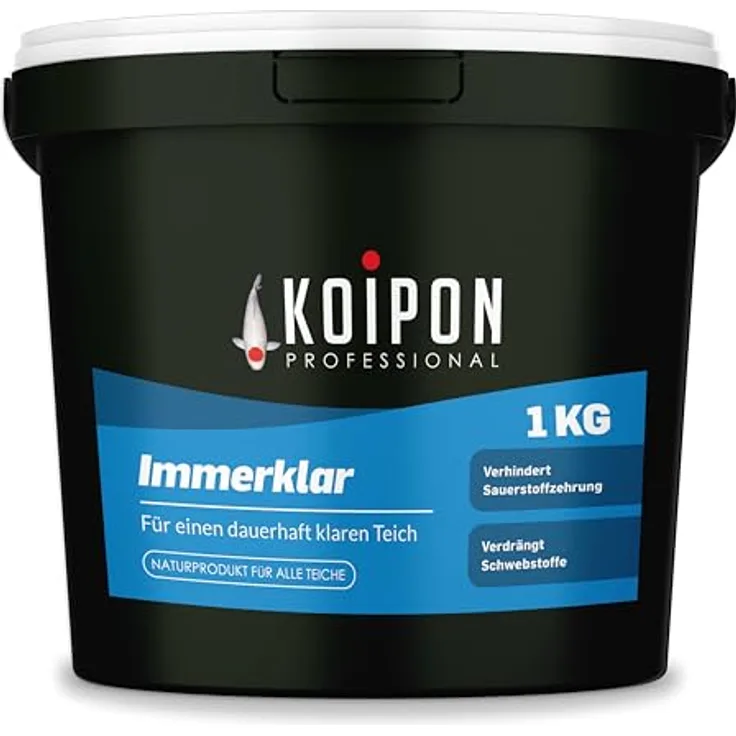 KOIPON Immerklar 1 kg, Natürlicher Teichwasseraufbereiter für klares Teichwasser, gegen Schwebealgen und trübes Wasser, ohne Chemie