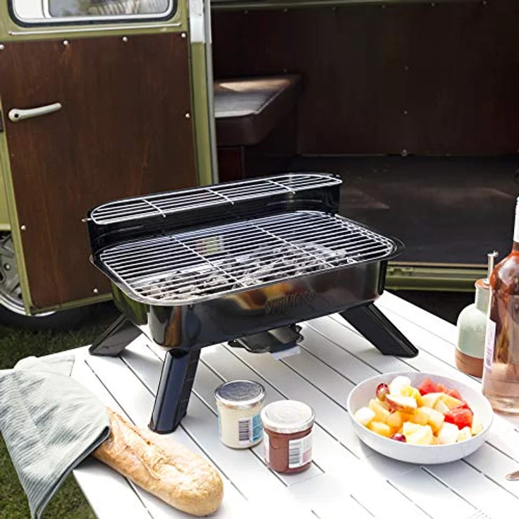 Princess Hybridgrill - geeignet als Elektro- oder Holzkohlegrill, mit 0,7 M Kabelzuleitung, regelbarer Thermostat, 2000W, 112252 – Bild 2