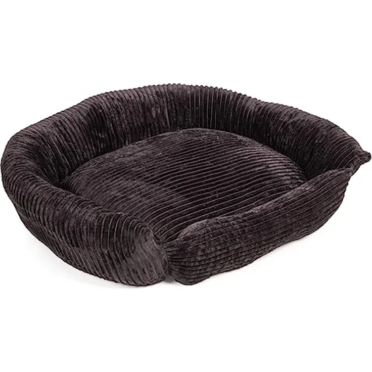 Wallace & Jones | Hundebett Cordo - Breitcord-Obermaterial samtweich - schwarz | M | ca. 80 x 70 x 27 cm