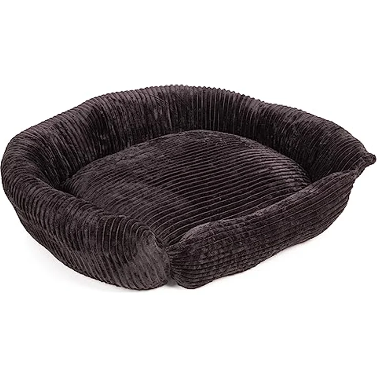 Wallace & Jones | Hundebett Cordo - Breitcord-Obermaterial samtweich - schwarz | M | ca. 80 x 70 x 27 cm – Bild 1