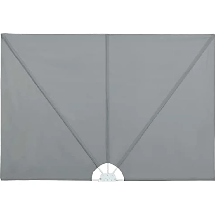 vidaXL Faltbarer Terrassen-Seitenfächer, Grau, 400×200 cm, wasser- und schmutzabweisend, UV-beständig, zusammenklappbar – Bild 1