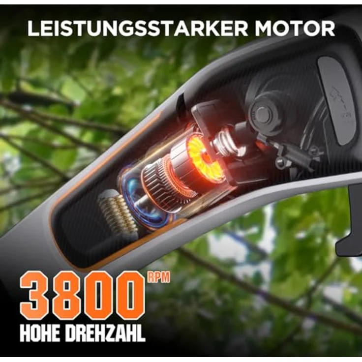 LiTHELi Litheli U20 Akku Hochentaster, 8'' Elektrische Akku-Astsäge mit 10000mAh Akku, Höhenverstellbar und Ergonomisches Design in Blau – Bild 3