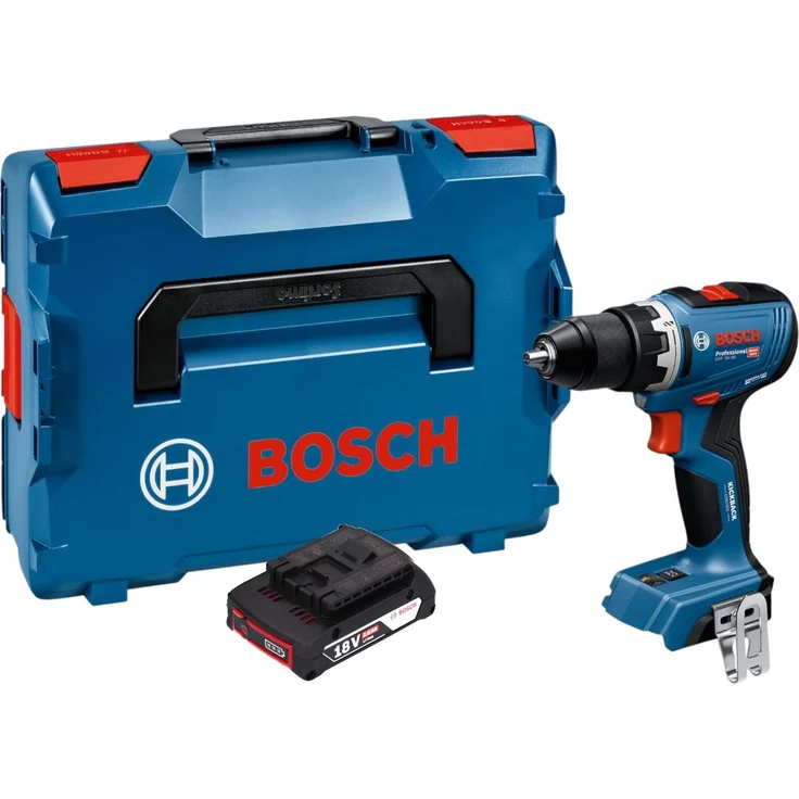 Bosch GSR 18V-65 Professional Akku Bohrschrauber, 18 V, 63 Nm, Brushless, 1x Akku 2,0 Ah, L-Boxx, ohne Ladegerät