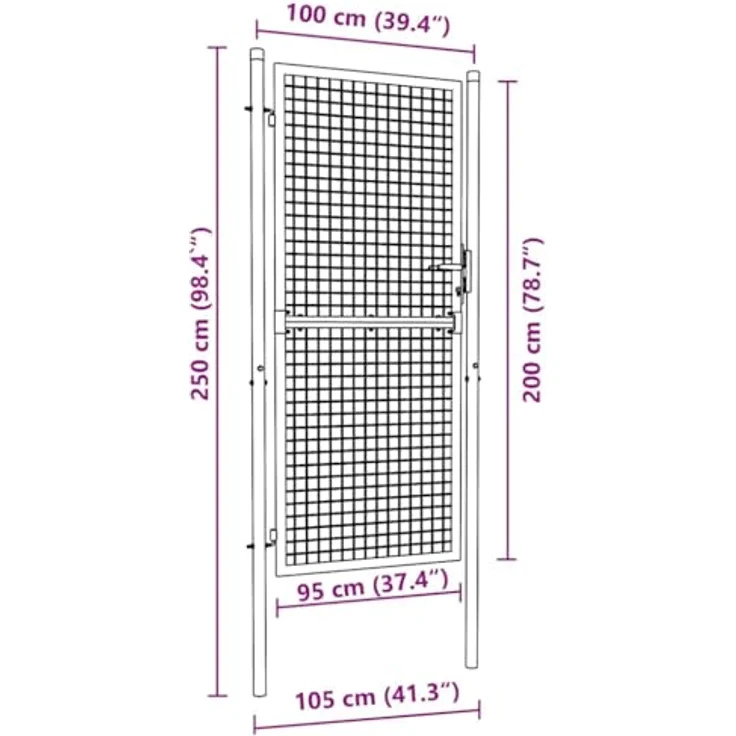vidaXL Zauntor Stahl 100x200 cm grün – Bild 9