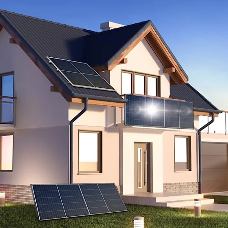 SUNNIVA Balkonkraftwerk Black Frame BIFACIAL 1144/800W Solaranlage, mit Ecoflow Micro Wechselrichter Wifi Bluetooth, upgradebar drosselbar, PMax: 880 W, 5m Kabel – Bild 6