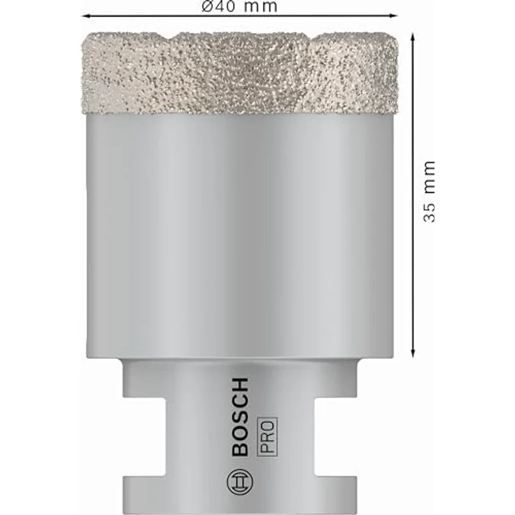 BOSCH Diamanttrockenbohrer Pro Core Cutter dry, Ø 40 mm, langlebige Diamantbohrkrone für harte Materialien – Bild 3