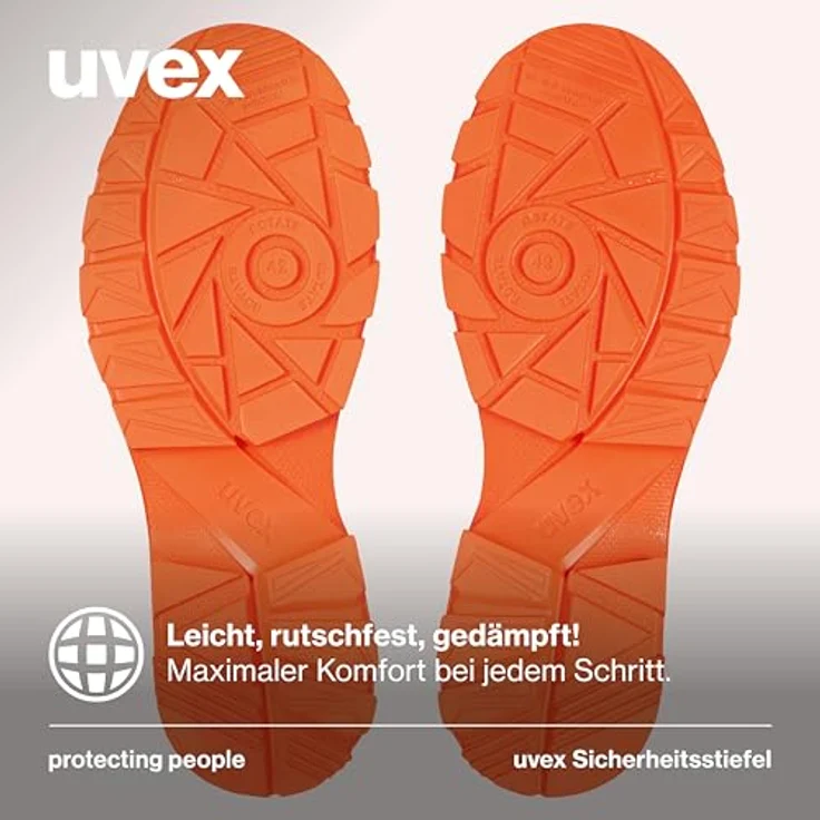 Uvex 2 Xenova Sicherheits-Stiefel, Gr. 44, S3, ESD, SRC, metallfrei, schwarz/rot – Bild 4
