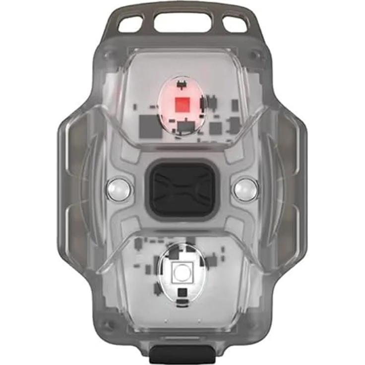 Armytek Crystal Kompakte Multifunktionslampe 4 in 1 mit weißem und rotem Licht Micro USB Aufladbarer (Grau)