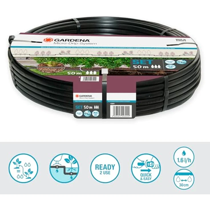 Gardena Micro-Drip-System Set Hecke/Sträucher 50m Bewässerungssystem – Bild 2