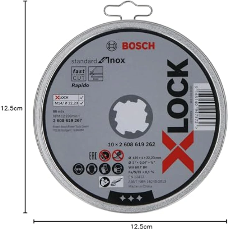 Bosch Professional Trennscheibe X-LOCK Standard for Inox 125mm gerade, 10 Stück – Bild 2