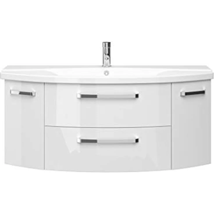 Pelipal FOKUS 4010 Bad Möbel Set (2 teilig) / Weiß Hochglanz, Keramikwaschtisch, Unterschrank – Bild 1